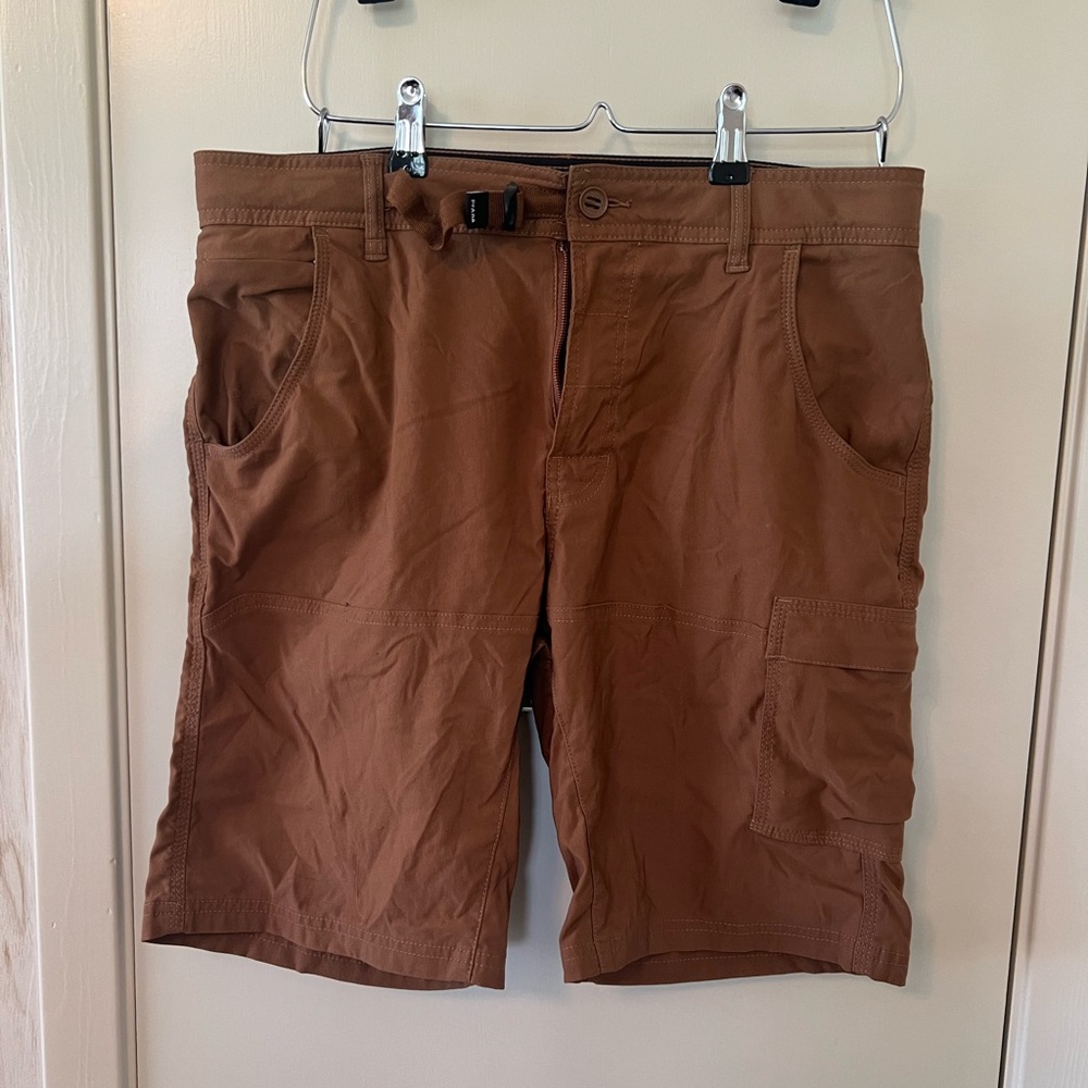 Prana Earthy Brown Cargo Shorts with Belt Loops